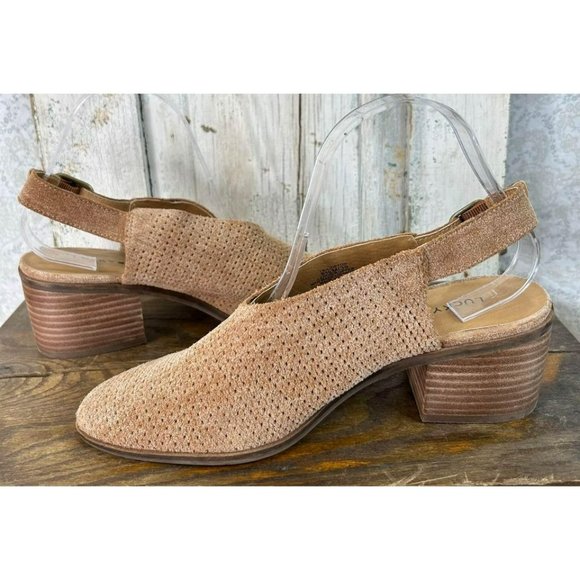 Lucky Brand Shoes Lideton Slingbacks Soft Tan Suede Slip-On Woman’s Size 8.5 - Picture 5 of 9